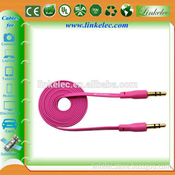 Wholesale colorful flat 3.5mm aux cable for Galaxy 3